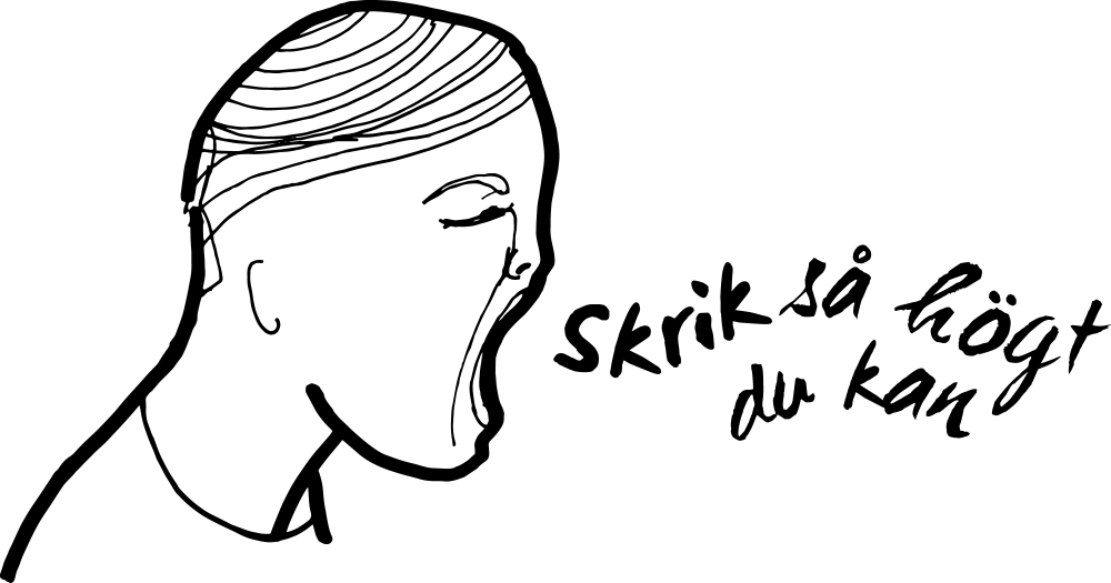 Skrik s� h�gt du kan logotyp